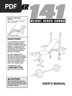 Weider 141 Weight Bench Combo Manual