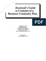 A Professional's Guide To The Contents of A Business Continuity Plan