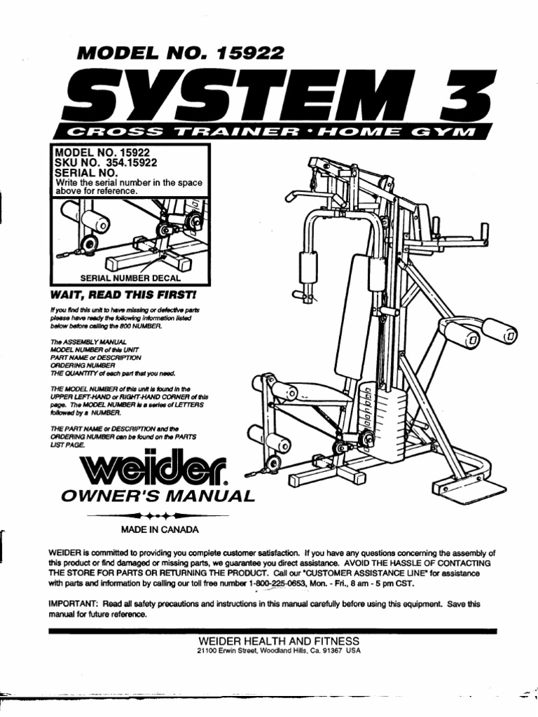 adidas home gym manual