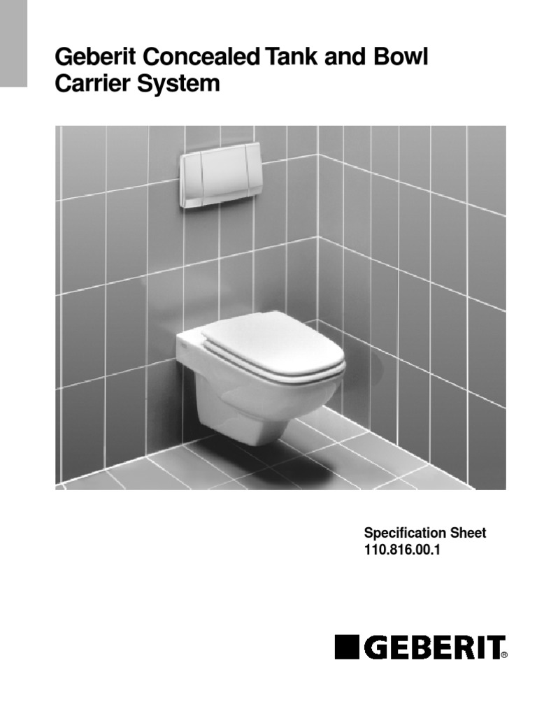 Geberit Concealed Tank and Bowl Carrier System