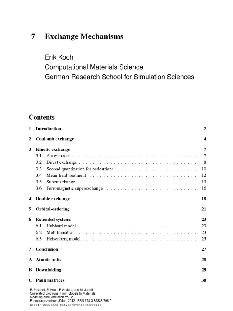 Exchange Mechanisms PDF Solid State Chemistry Physical Chemistry