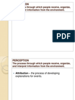 Perception: The Process Through Which People Receive, Organize, and Interpret Information From The Environment