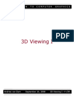 3D Viewing I: Introduction To Computer Graphic S