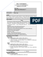 Module Outline MAT 331 Engineering Mathematics V 3 3 MAT 141 Aims