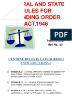 Central and State Rules For Standing Order ACT, 1946: By-Purnima Gaur Roll No.:13