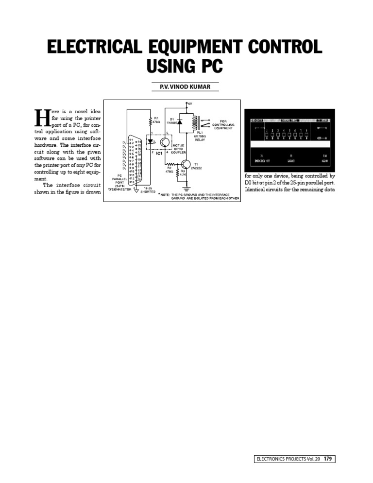 Electrical Equipment Control Using PC | PDF