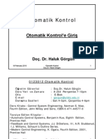 Otomatik Kontrol'e Giriş