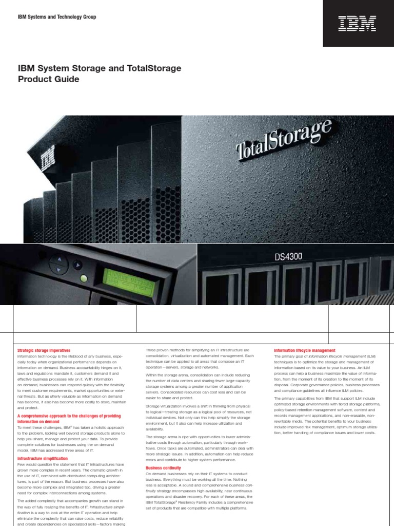 Systems FR Storage PDF IBM System Storage Product Guide | PDF