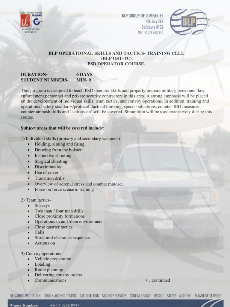 PSD Operator Training Course Overview | PDF | Business