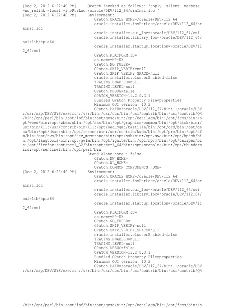 Oracle OPatch Apply Session Log | PDF | Filename | Oracle Database
