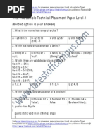 HCL Sample Technical Placement Paper