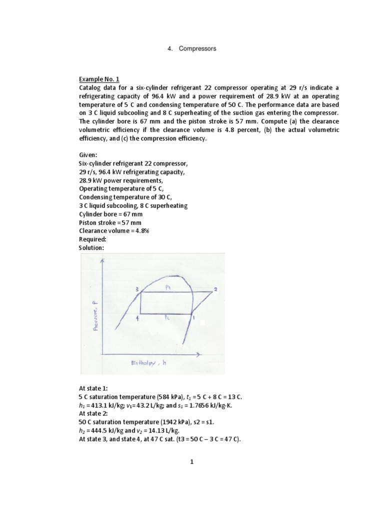 Compressor Efficiency Calculations | PDF | Gas Compressor | Volume