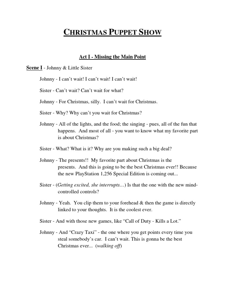 DRAFT - Christmas Puppet Show | PDF | Eternal Life (Christianity) | Jesus