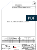 Fuel Oil System Tanks Data Sheet: I.P.D.C Shirvan Gas Turbine Power Plant (Bop2 Portion)