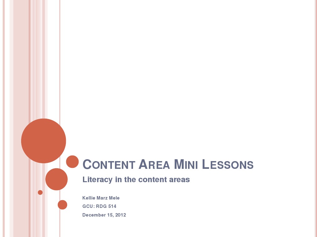 Content Area Literacy Mini Lessons | PDF