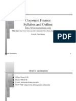 Corporate Finance Syllabus and Outline: Aswath Damodaran