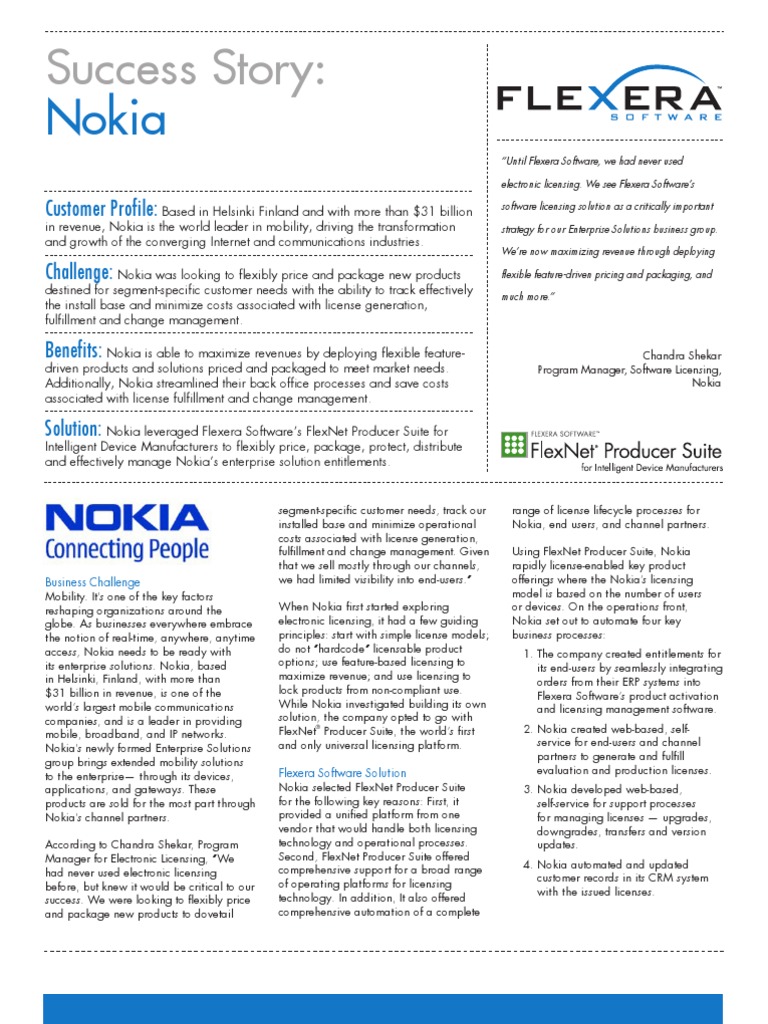 FlexNet Producer Suite Nokia Success Story | PDF | Nokia | Enterprise ...