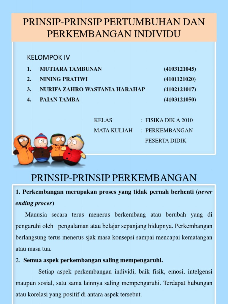 Prinsip-Prinsip Pertumbuhan dan Perkembangan