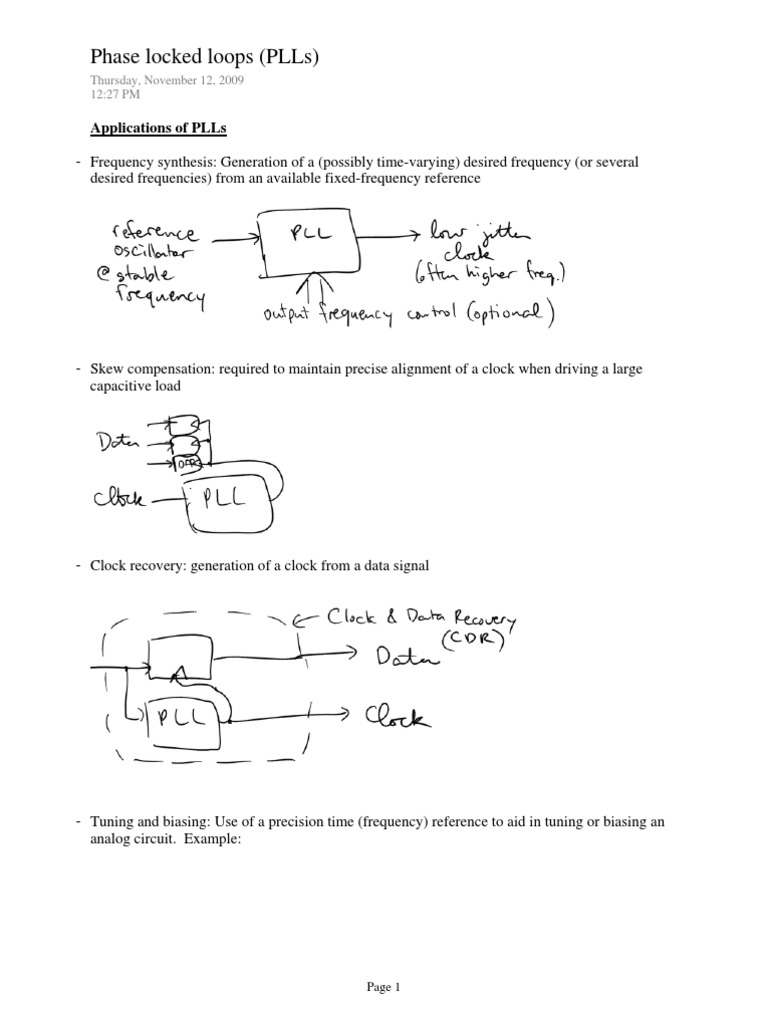 PLL Applications and Circuit Design | PDF | Telecommunications ...
