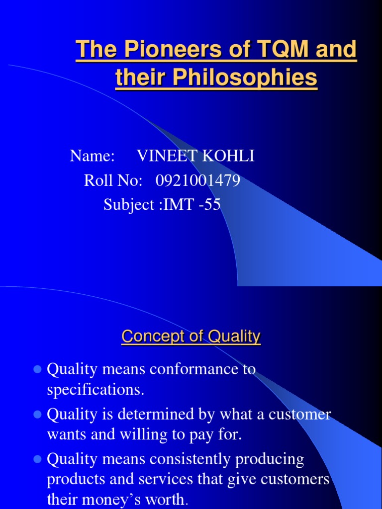 pioneers of total quality management
