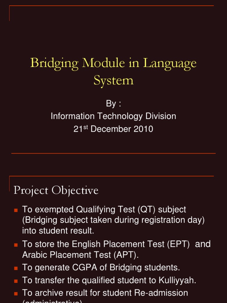 Bridging Module for Student Progress | PDF | Computers