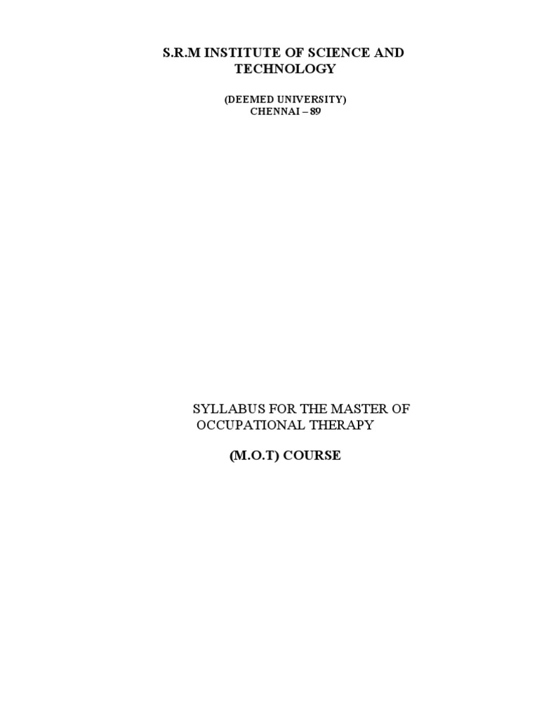 Mot Syllabus PDF Psychiatry Mental Disorder