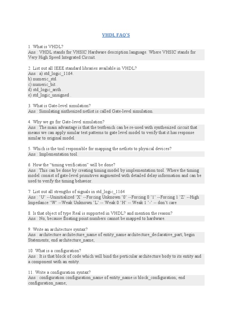Vhdl Faq Vhdl Data Type