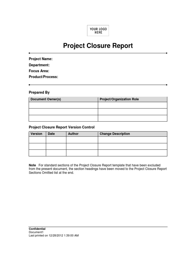 Project Closure Report | PDF | Risk Management | Goal