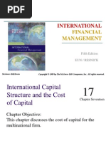 international capital structure and cost of capital