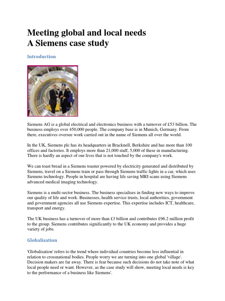 Siemens Case Download Free Pdf Siemens National Health Service