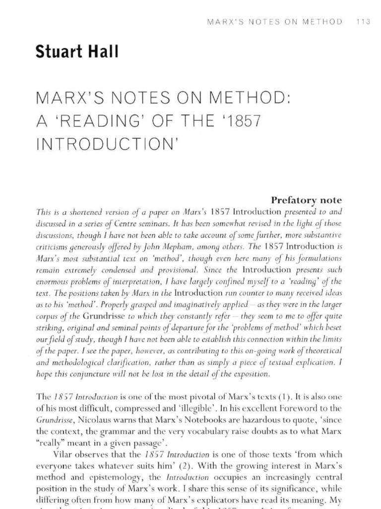 Marx's Notes On Methody | PDF | Georg Wilhelm Friedrich Hegel | Capitalism