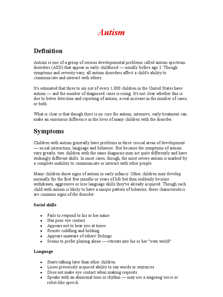 Autism | PDF | Autism | Autism Spectrum