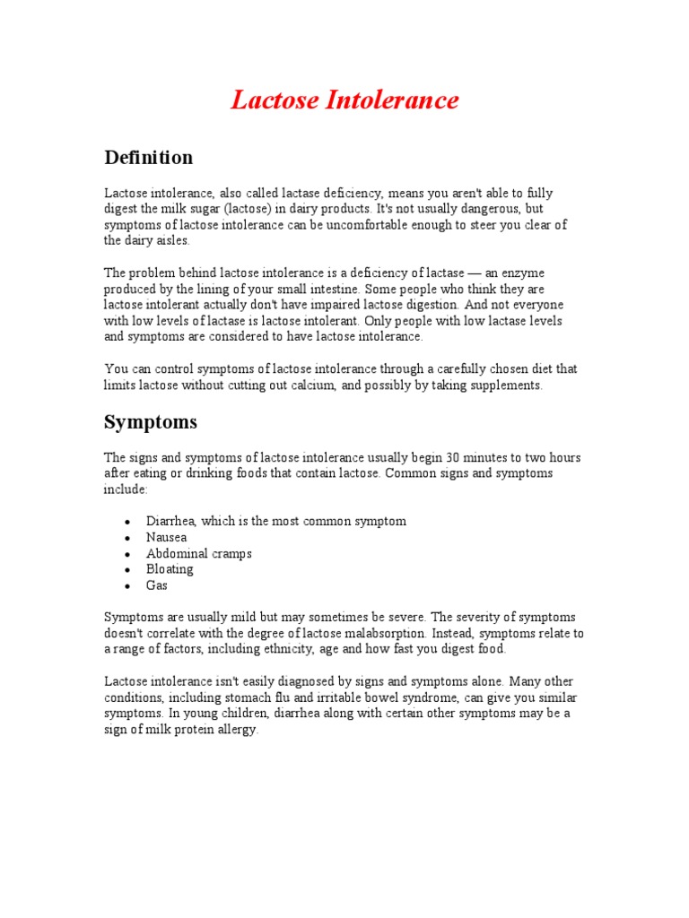 Lactose intelligence overview