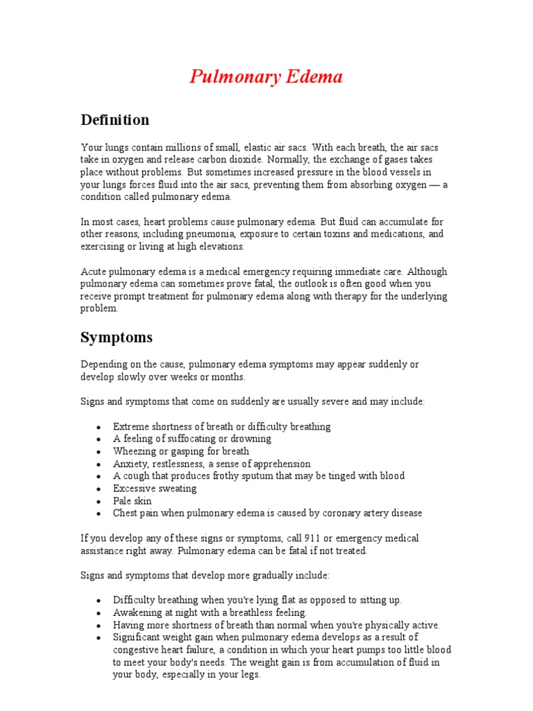 Acute Pulmonary Edema Overview | PDF | Heart Valve | Heart