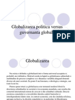 Globalizarea Politica Versus Guvernanta Globala