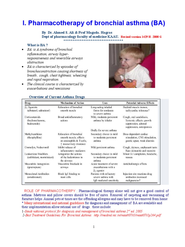 Pharmacotherapy of Bronchial Asthma | PDF | Asthma | Medical Treatments