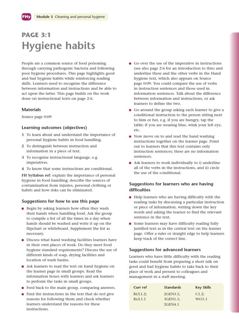 Food hygiene Module 3 Cleaning and personal hygiene.pdf Multiple
