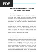 Download Resume Metode Penelitian Kualitatif Participant Observation by Raffisya Full SN118269286 doc pdf