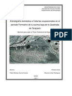 Estratigrafía Doméstica e Historias Ocupacionales en El Período Formativo de La Cuenca Baja de La Quebrada de Tarapacá