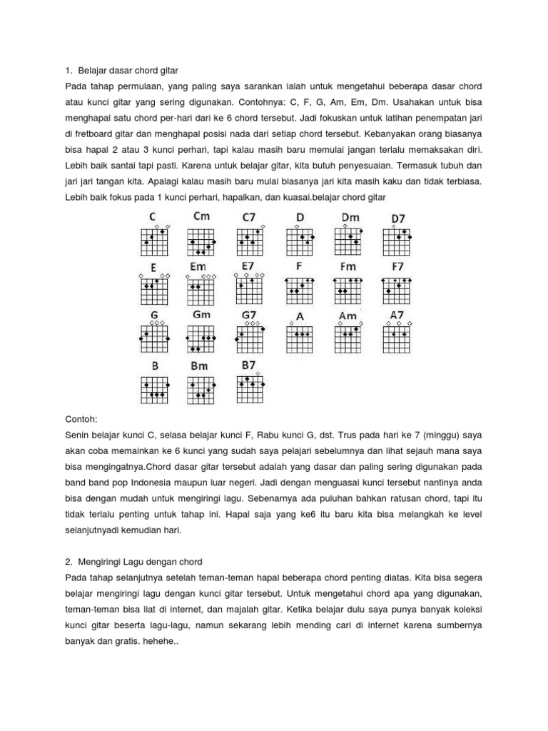 Belajar Dasar Chord Gitar