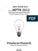Analisis Bedah Soal SNMPTN 2012 Kemampuan Penalaran Numerik (Aljabar dan Aritmatika Sederhana)