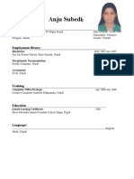 Anju Subedi CV