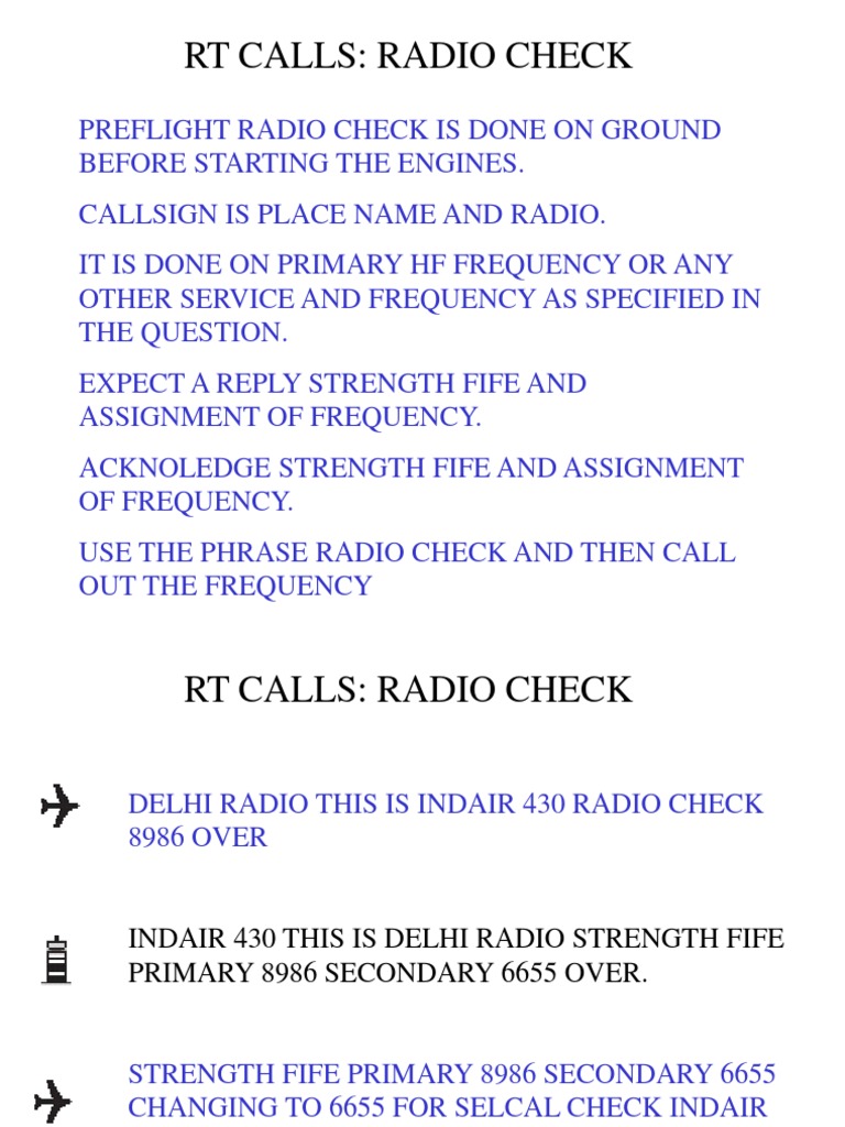 Preflight Radio Check Procedures | PDF | Air Traffic Control | Transmitter