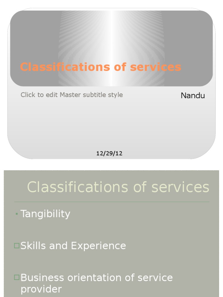 Classifications of Services Explained | PDF