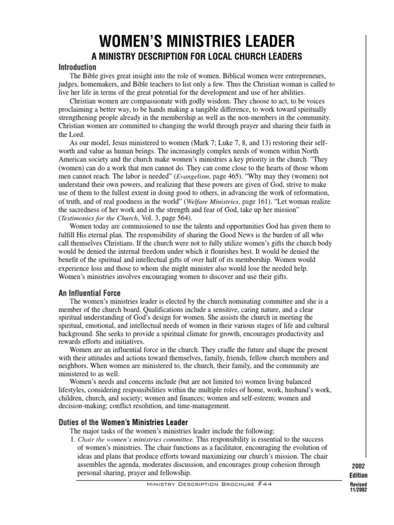 Women's Ministry | PDF | Community | Spirituality