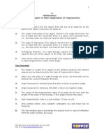 X Math Ch9 SomeApplicationsOfTrigonometry ChapterNotes Nov