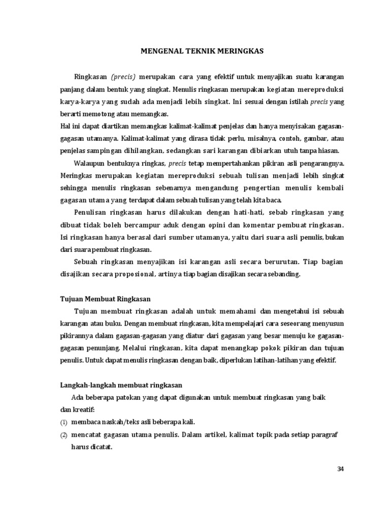 Mengenal Teknik Meringkas