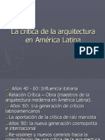 La Crítica de La Arquitectura en América Latina