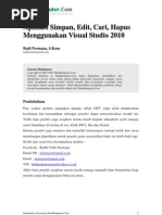 Download Aplikasi Simpan Edit Cari Hapus Data Dengan Visual Studio 2010 by Hanindyo Baskoro SN118312941 doc pdf