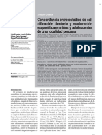 CONCORDANCIA ENTRE ESTADÍOS DE CALCIFICACIÓN DENTARIA Y MADURACIÓN ESQUELÉTICA EN NIÑOS Y ADOLESCENTES DE UNA LOCALIDAD PERUANA